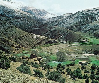 The High atlas Mountains vistas and landscapes in Morocco
